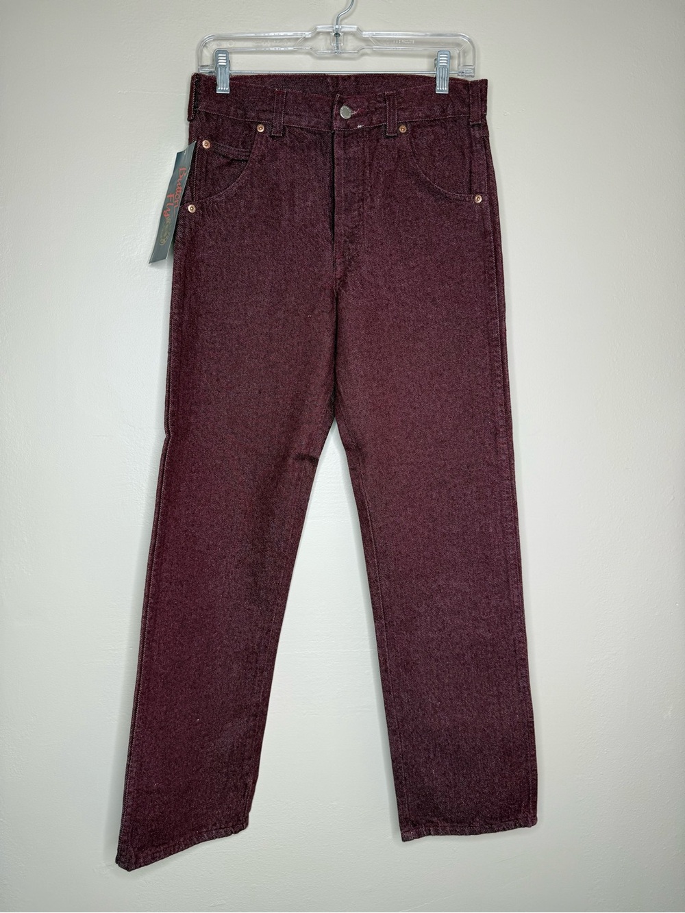 NWT Dickies Branders Burgundy Straight Leg Jeans Size 31 x 30
